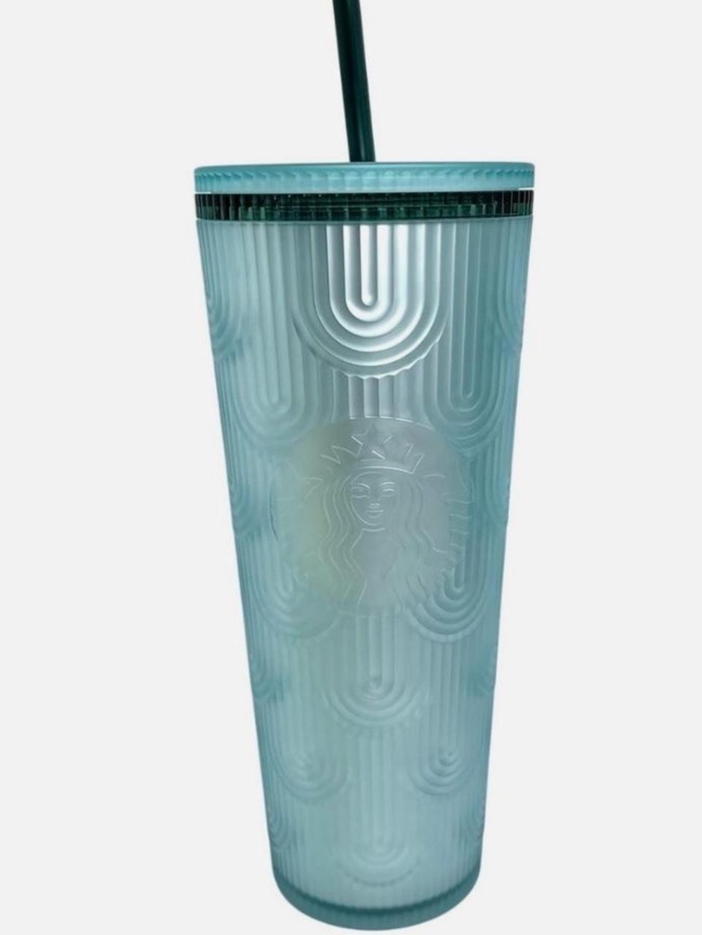 Starbucks Teal Textured Reusable Cold Cup with Straw